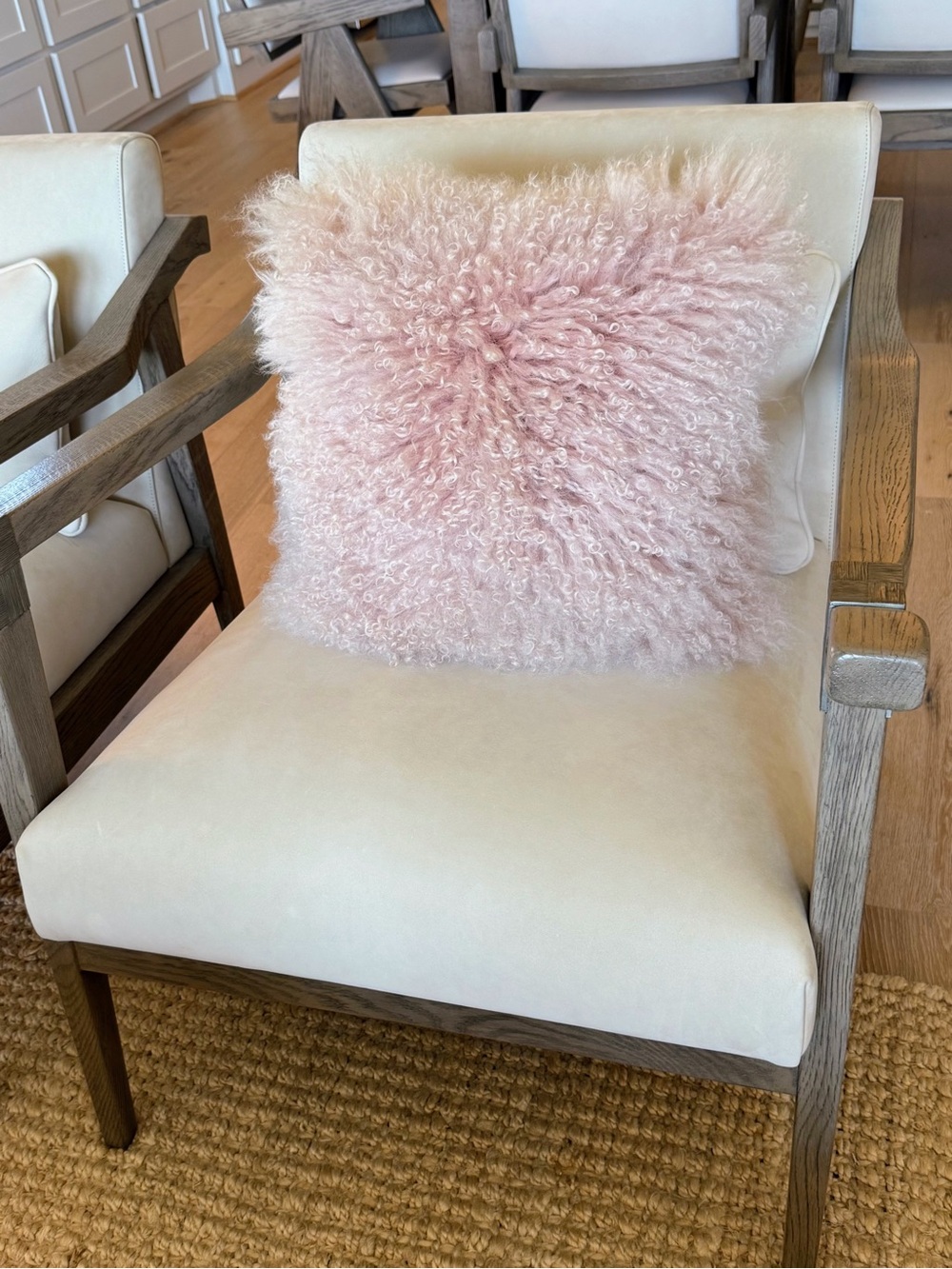 West Elm Blush Pink Mongolian Lamb Accent Pillow
